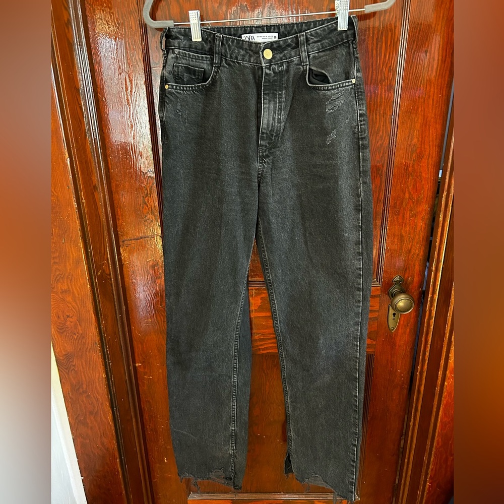 Zara straight leg black jeans
